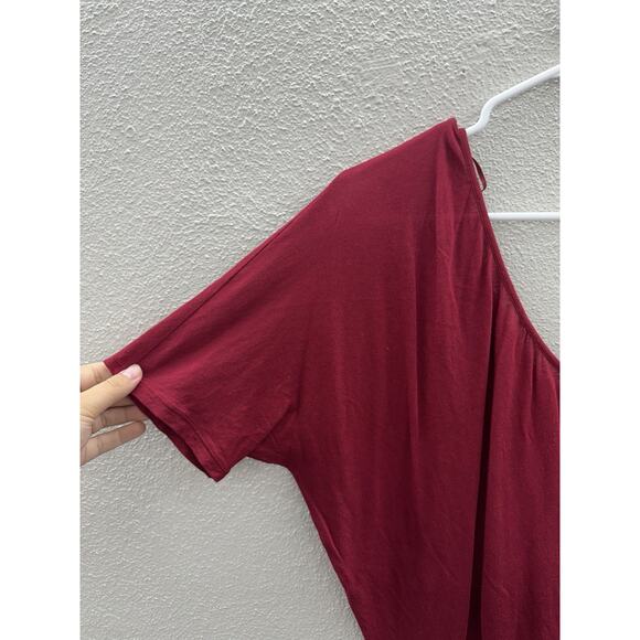 Express Womens Blouse Size XS Red Deep V-Neck Short Sleeve - Picture 2 of 9